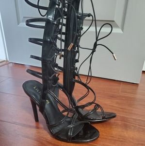 Strappy lace up heels